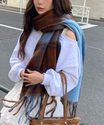 RAY CASSIN | リバーシブルチェックマフラー(マフラー)