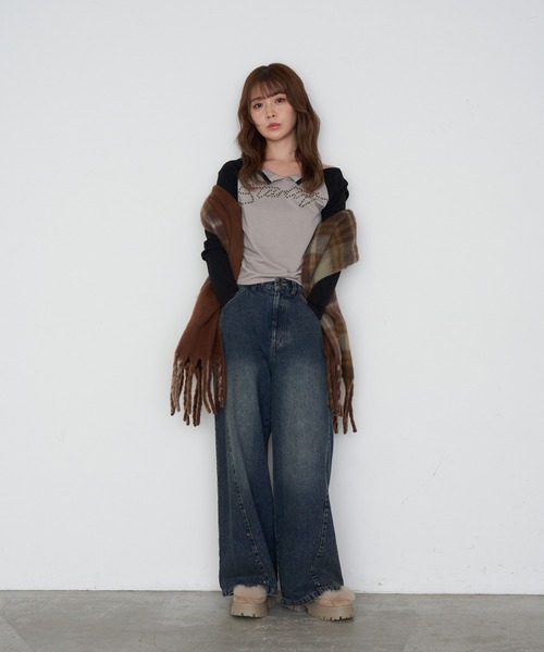 RAY CASSIN(レイカズン)の「リバーシブルチェックマフラー(マフラー・レディース・ブラウン系その他2/ベージュ系その他2・FREE)」の16枚目の写真