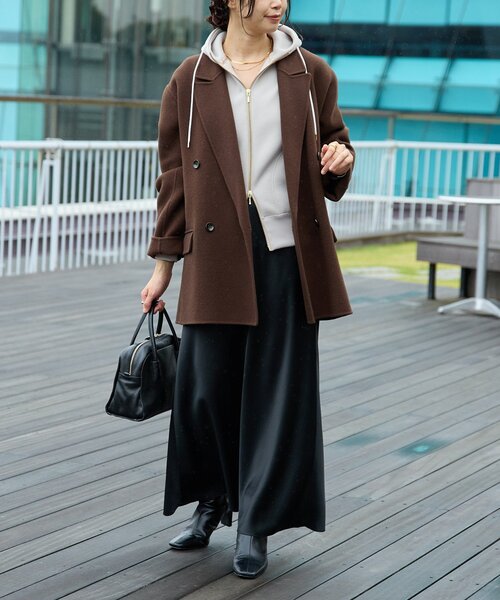 RIVE DROITE（リヴドロワ）の「【最高気温5度の寒い日に！/こなれ感抜群】ピークドラペルリバージャコット（その他アウター・レディース・グレー系その他/ブラウン/キャメル・FREE）」の15枚目の写真