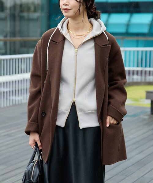 RIVE DROITE（リヴドロワ）の「【最高気温5度の寒い日に！/こなれ感抜群】ピークドラペルリバージャコット（その他アウター・レディース・グレー系その他/ブラウン/キャメル・FREE）」の18枚目の写真