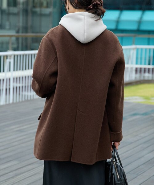 RIVE DROITE（リヴドロワ）の「【最高気温5度の寒い日に！/こなれ感抜群】ピークドラペルリバージャコット（その他アウター・レディース・グレー系その他/ブラウン/キャメル・FREE）」の21枚目の写真