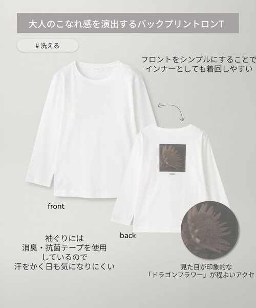 BIANCA(ビアンカ)の「【デイリーユース】バックプリントロンT(Tシャツ/カットソー・レディース・ネイビー/オフホワイト・38)」の3枚目の写真