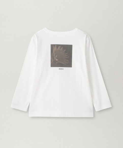BIANCA(ビアンカ)の「【デイリーユース】バックプリントロンT(Tシャツ/カットソー・レディース・ネイビー/オフホワイト・38)」の4枚目の写真