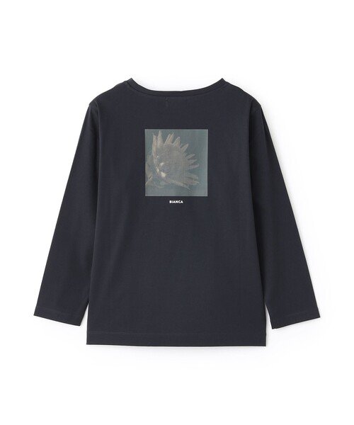 BIANCA(ビアンカ)の「【デイリーユース】バックプリントロンT(Tシャツ/カットソー・レディース・ネイビー/オフホワイト・38)」の5枚目の写真