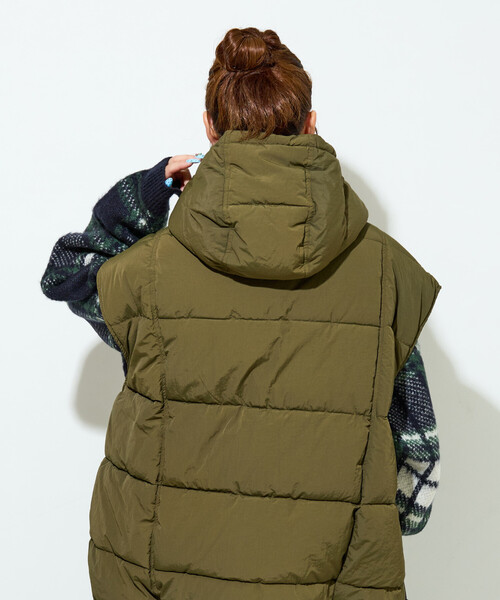 中綿 キルト ボリューム ベスト FREAK'S STORE/中綿キルト ボリューム フーディー ベスト【限定展開