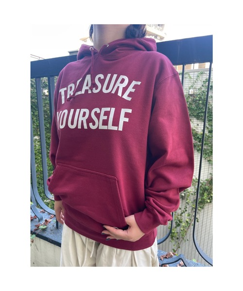 WORLD WIDE LOVE!（ワールドワイドラブ）の「YOURSELF フーディー（パーカー・レディース・ブラック/オートミール/ボルドー・1）」の3枚目の写真