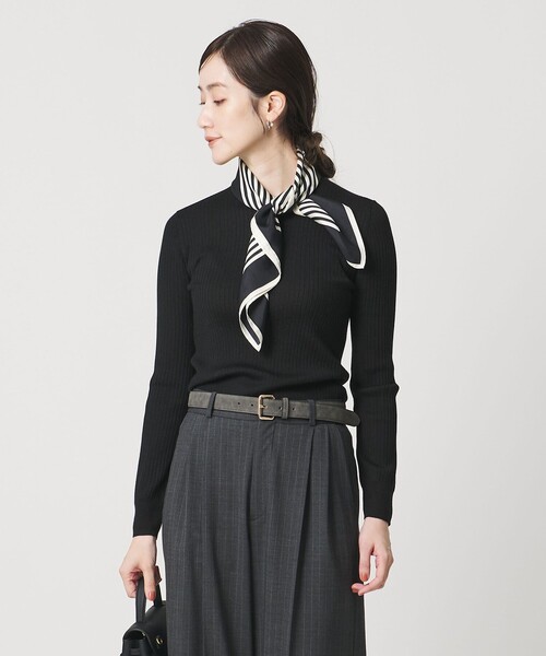 UNITED ARROWS（ユナイテッドアローズ）の「リブ クルーネック ニット（ニット/セーター・レディース・ライトピンク/グレー系/ナチュラル/ブラック/ホワイト/ピンク・FREE）」の3枚目の写真