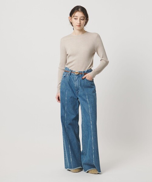 UNITED ARROWS（ユナイテッドアローズ）の「リブ クルーネック ニット（ニット/セーター・レディース・ライトピンク/グレー系/ナチュラル/ブラック/ホワイト/ピンク・FREE）」の10枚目の写真