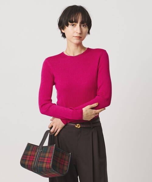 UNITED ARROWS（ユナイテッドアローズ）の「リブ クルーネック ニット（ニット/セーター・レディース・ライトピンク/グレー系/ナチュラル/ブラック/ホワイト/ピンク・FREE）」の17枚目の写真