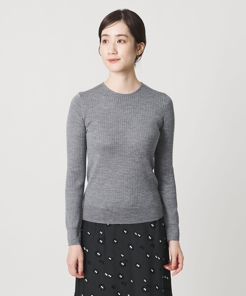 UNITED ARROWS（ユナイテッドアローズ）の「リブ クルーネック ニット（ニット/セーター・レディース・ライトピンク/グレー系/ナチュラル/ブラック/ホワイト/ピンク・FREE）」の19枚目の写真