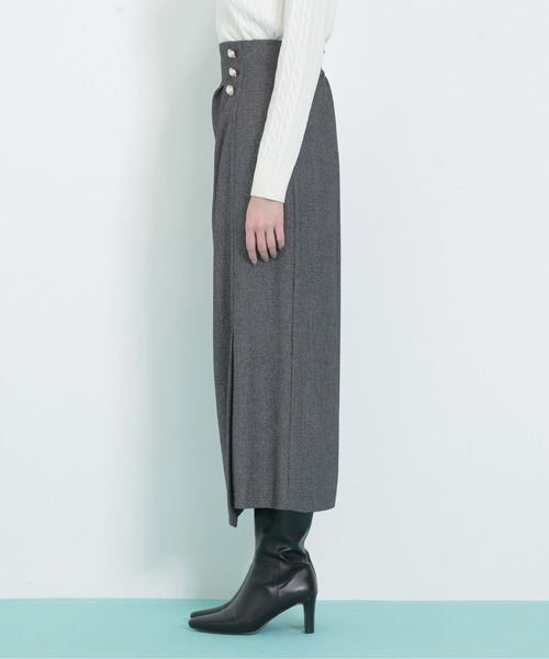 JILL by JILL STUART（ジルバイジルスチュアート）の「◇パール釦ラップタイトスカート（スカート・レディース・ブラウン/ブラック系その他・MEDIUM/SMALL）」の21枚目の写真