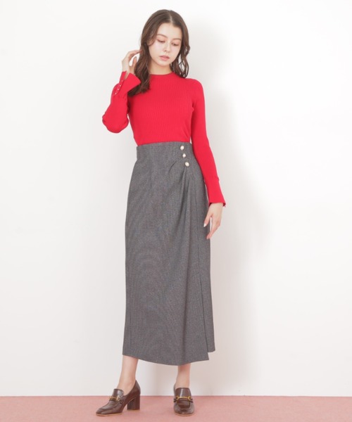 JILL by JILL STUART（ジルバイジルスチュアート）の「◇パール釦ラップタイトスカート（スカート・レディース・ブラウン/ブラック系その他・MEDIUM/SMALL）」の12枚目の写真