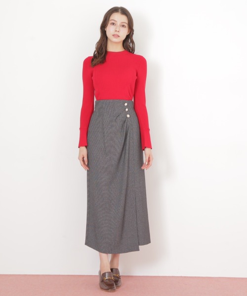 JILL by JILL STUART（ジルバイジルスチュアート）の「◇パール釦ラップタイトスカート（スカート・レディース・ブラウン/ブラック系その他・MEDIUM/SMALL）」の13枚目の写真