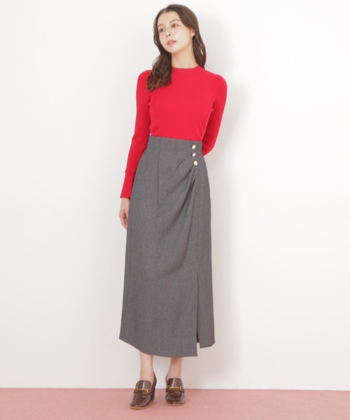 JILL by JILL STUART（ジルバイジルスチュアート）の「◇パール釦ラップタイトスカート（スカート・レディース・ブラウン/ブラック系その他・MEDIUM/SMALL）」の15枚目の写真