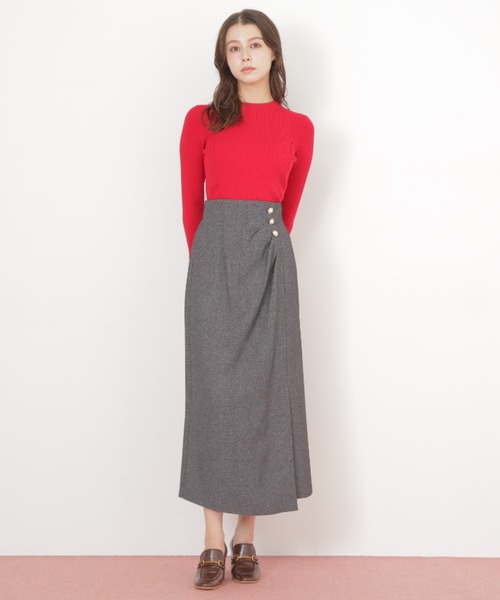 JILL by JILL STUART（ジルバイジルスチュアート）の「◇パール釦ラップタイトスカート（スカート・レディース・ブラウン/ブラック系その他・MEDIUM/SMALL）」の16枚目の写真