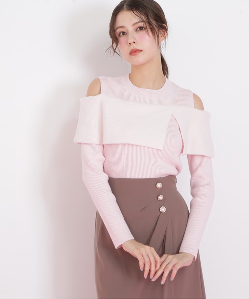 JILL by JILL STUART（ジルバイジルスチュアート）の「◇パール釦ラップタイトスカート（スカート・レディース・ブラウン/ブラック系その他・MEDIUM/SMALL）」の7枚目の写真