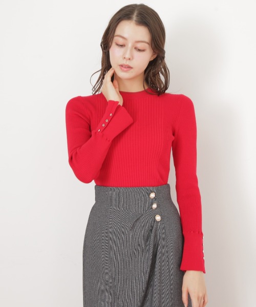 JILL by JILL STUART（ジルバイジルスチュアート）の「◇パール釦ラップタイトスカート（スカート・レディース・ブラウン/ブラック系その他・MEDIUM/SMALL）」の17枚目の写真