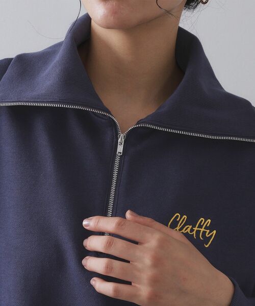 OPAQUE.CLIP(オペークドットクリップ)の「ロゴ刺繍ハーフジップトップス【洗濯機OK】(Tシャツ/カットソー・レディース・ネイビー/グレー・36/38/40)」の14枚目の写真