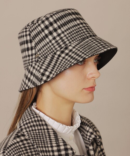 MACKINTOSH LONDON(マッキントッシュ ロンドン)の「【婦人画報11月号掲載】グレンチェックバゲットハット(ハット・レディース・ブラック・FREE)」の2枚目の写真