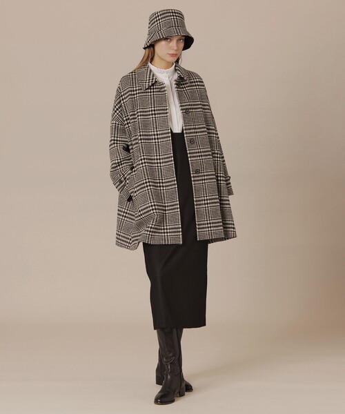 MACKINTOSH LONDON(マッキントッシュ ロンドン)の「【婦人画報11月号掲載】グレンチェックバゲットハット(ハット・レディース・ブラック・FREE)」の4枚目の写真
