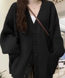 CELENA BEATS（セレナビーツ）の「オーバーサイズ リブ Vネック カーディガン（カーディガン/ボレロ）」