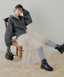 Chico（チコ）の「ランダムチュールフレアスカート（スカート・レディース）」