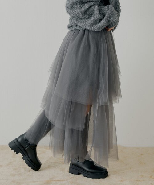 Chico（チコ）の「ランダムチュールフレアスカート（スカート）」 - WEAR