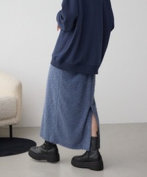ラメシャギータイトスカート 秋服 冬服 ラメニット ニットスカート ロングスカート ウエストゴム