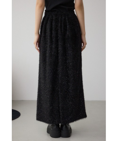 AZUL by moussy(アズールバイマウジー)の「ラメシャギータイトスカート 秋服 冬服 ラメニット ニットスカート ロングスカート ウエストゴム(スカート・レディース・ブラック/ブルー/チャコールグレー・FREE)」の8枚目の写真
