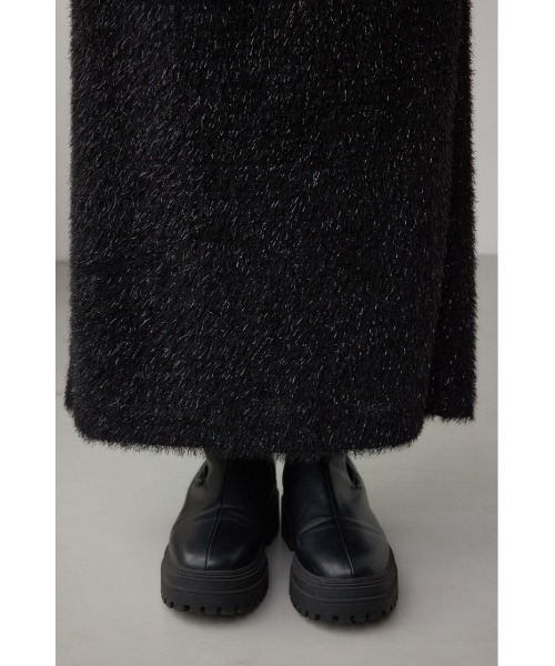 AZUL by moussy(アズールバイマウジー)の「ラメシャギータイトスカート 秋服 冬服 ラメニット ニットスカート ロングスカート ウエストゴム(スカート・レディース・ブラック/ブルー/チャコールグレー・FREE)」の10枚目の写真