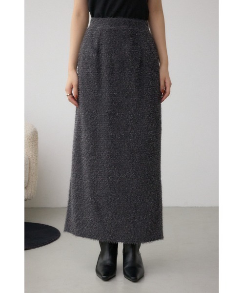 AZUL by moussy(アズールバイマウジー)の「ラメシャギータイトスカート 秋服 冬服 ラメニット ニットスカート ロングスカート ウエストゴム(スカート・レディース・ブラック/ブルー/チャコールグレー・FREE)」の14枚目の写真