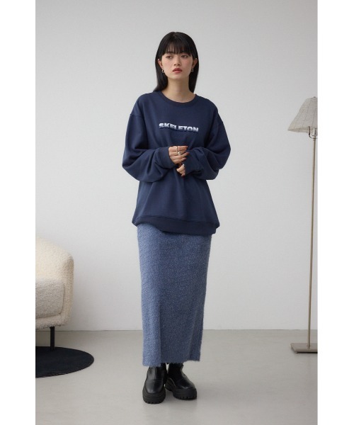 AZUL by moussy(アズールバイマウジー)の「ラメシャギータイトスカート 秋服 冬服 ラメニット ニットスカート ロングスカート ウエストゴム(スカート・レディース・ブラック/ブルー/チャコールグレー・FREE)」の21枚目の写真