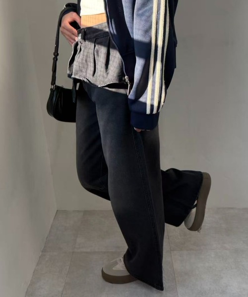 mebole(メボレ)の「レイヤードブラックデニムパンツ(デニムパンツ・レディース・ブラック・MEDIUM/LARGE)」の5枚目の写真