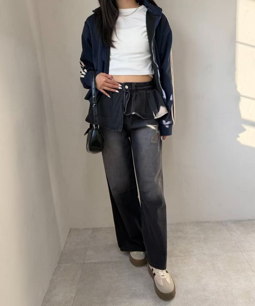 mebole(メボレ)の「レイヤードブラックデニムパンツ(デニムパンツ・レディース・ブラック・MEDIUM/LARGE)」の8枚目の写真