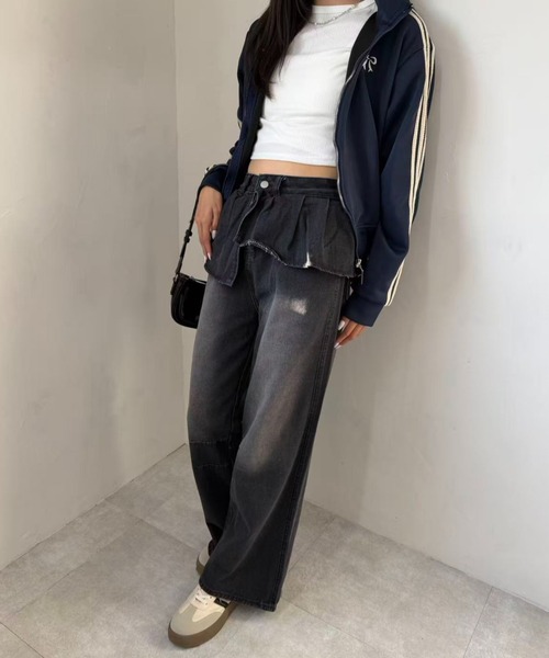 mebole(メボレ)の「レイヤードブラックデニムパンツ(デニムパンツ・レディース・ブラック・MEDIUM/LARGE)」の9枚目の写真