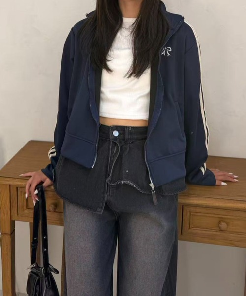 mebole(メボレ)の「レイヤードブラックデニムパンツ(デニムパンツ・レディース・ブラック・MEDIUM/LARGE)」の12枚目の写真