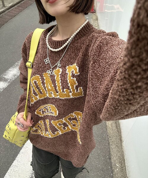 CIAOPANIC（チャオパニック）の「モールカーブカレッジニット（ニット