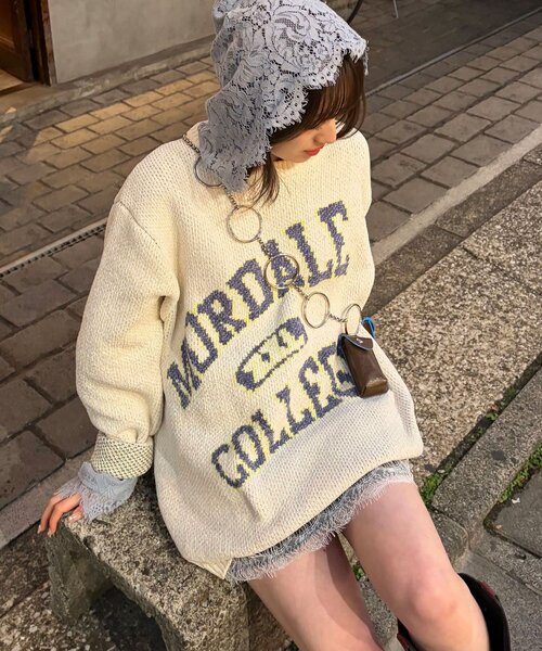 CIAOPANIC（チャオパニック）の「モールカーブカレッジニット（ニット