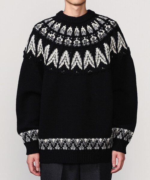 Coohem（コーヘン）の「COOHEM | ノルディック ニットプルオーバー MEN（ニット/セーター・メンズ・ブラック・L/XL）」の7枚目の写真