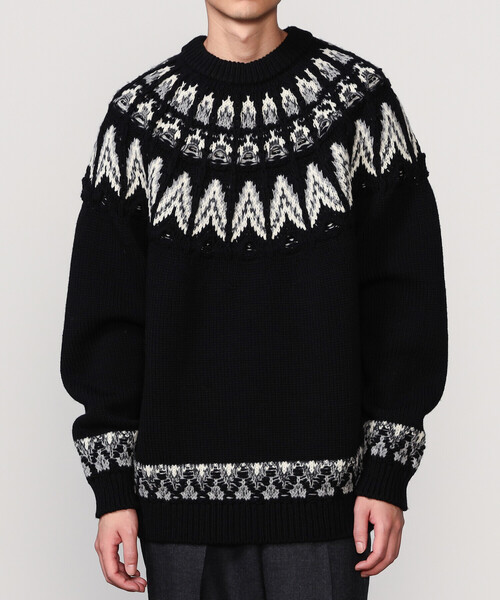 Coohem（コーヘン）の「COOHEM | ノルディック ニットプルオーバー MEN（ニット/セーター・メンズ・ブラック・L/XL）」の10枚目の写真