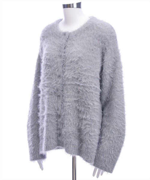 CLEAR BASIC（クリアベーシック）の「グリッターフェザーニットロングカーディガン[オフィスカジュアル 着回し抜群 大人]≪AW新作≫（カーディガン/ボレロ・レディース・アイボリー/グレー・F）」の8枚目の写真