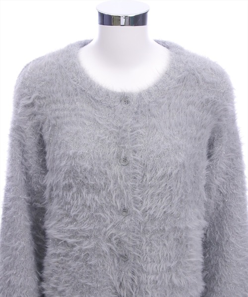 CLEAR BASIC（クリアベーシック）の「グリッターフェザーニットロングカーディガン[オフィスカジュアル 着回し抜群 大人]≪AW新作≫（カーディガン/ボレロ・レディース・アイボリー/グレー・F）」の12枚目の写真