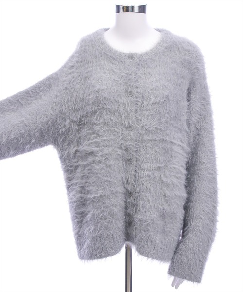CLEAR BASIC（クリアベーシック）の「グリッターフェザーニットロングカーディガン[オフィスカジュアル 着回し抜群 大人]≪AW新作≫（カーディガン/ボレロ・レディース・アイボリー/グレー・F）」の14枚目の写真