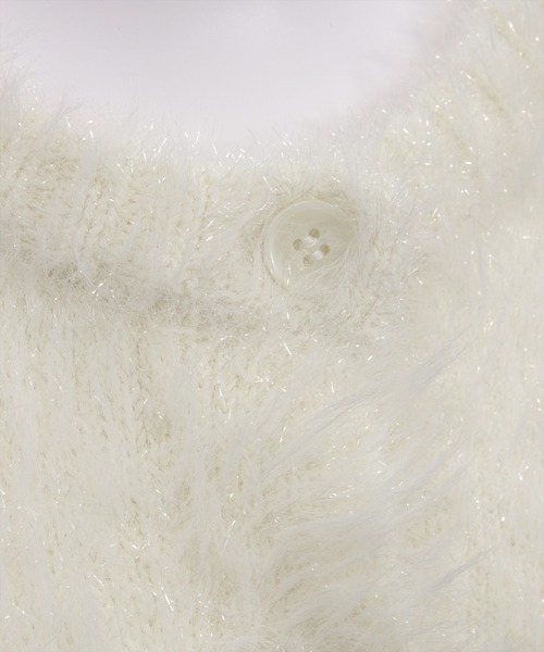 CLEAR BASIC（クリアベーシック）の「グリッターフェザーニットロングカーディガン[オフィスカジュアル 着回し抜群 大人]≪AW新作≫（カーディガン/ボレロ・レディース・アイボリー/グレー・F）」の16枚目の写真