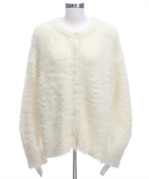 CLEAR BASIC（クリアベーシック）の「グリッターフェザーニットロングカーディガン[オフィスカジュアル 着回し抜群 大人]≪AW新作≫（カーディガン/ボレロ・レディース・アイボリー/グレー・F）」の17枚目の写真