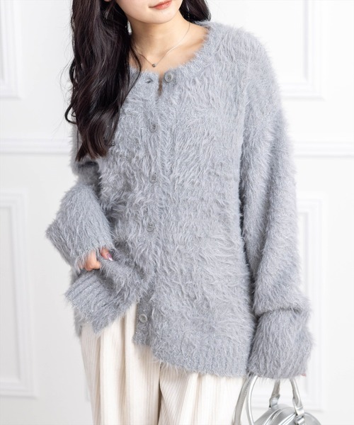 Silren　 シルバー　長袖 　カーディガン ウール カーディガン ウール100％セーター クルーネックカーディガン