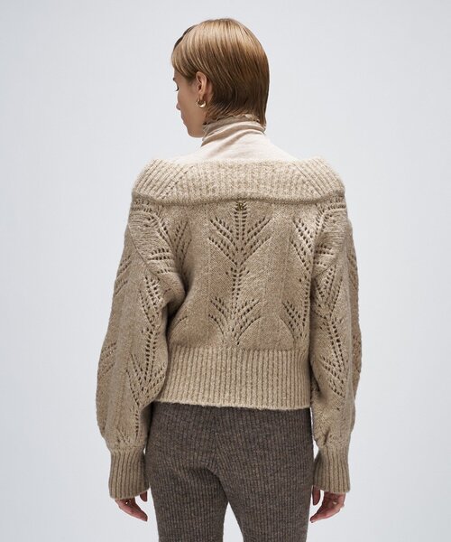 cloenc（クロエンス）の「アイレットオフショルニットプルオーバー（ニット/セーター・レディース・ダークグレー/ベージュ/オフホワイト・02）」の12枚目の写真