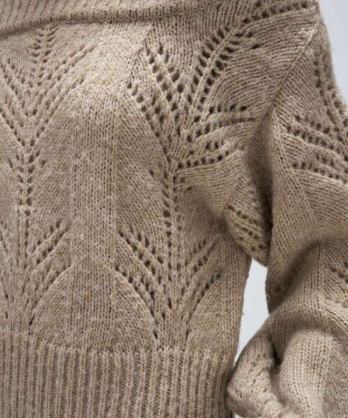 cloenc（クロエンス）の「アイレットオフショルニットプルオーバー（ニット/セーター・レディース・ダークグレー/ベージュ/オフホワイト・02）」の14枚目の写真