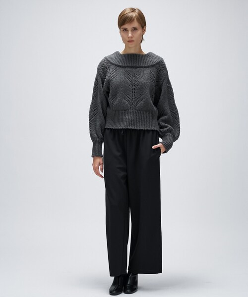 cloenc（クロエンス）の「アイレットオフショルニットプルオーバー（ニット/セーター・レディース・ダークグレー/ベージュ/オフホワイト・02）」の17枚目の写真