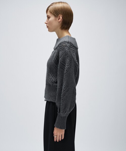 cloenc（クロエンス）の「アイレットオフショルニットプルオーバー（ニット/セーター・レディース・ダークグレー/ベージュ/オフホワイト・02）」の19枚目の写真